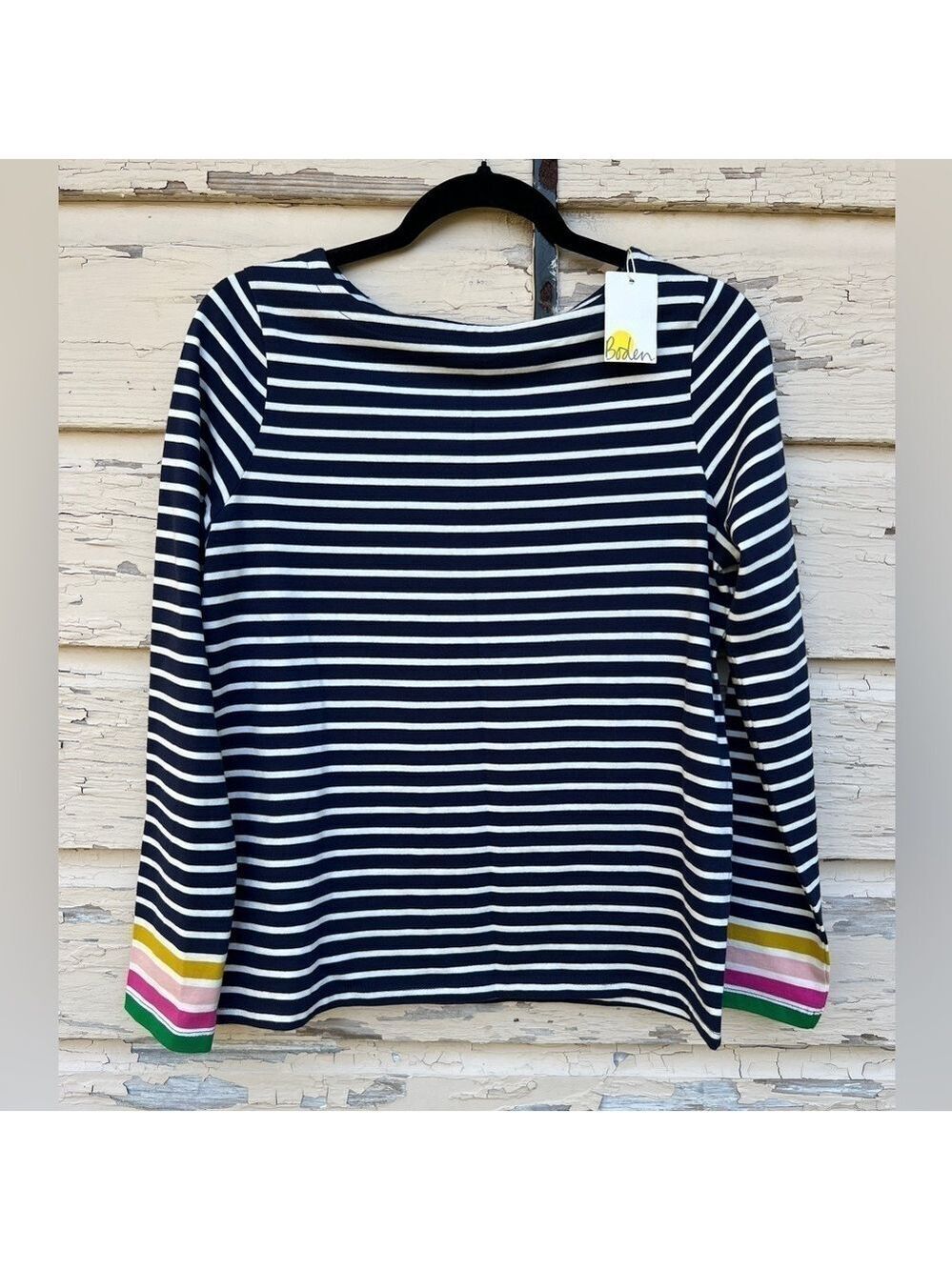 Boden Girl’s Breton French Striped Preppy Casual Pullover Blouse Top 15/16Y